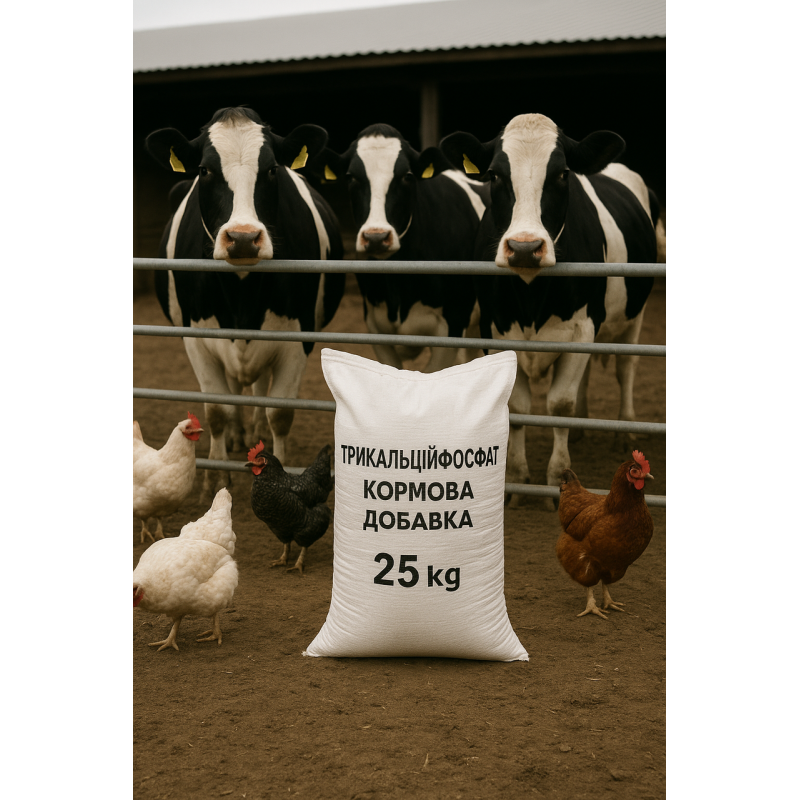 Трикальційфосфат кормова добавка 25 кг Трикальційфосфат кормова добавка 25 кг